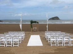 wedding ceremony set up on Kemp Beach CQ